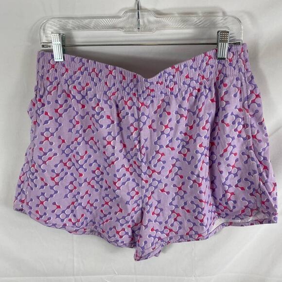 NWT Abound Women's Elastic Waist Shorts Geometric Print Pink Purple XS - Picture 3 of 4
